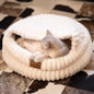 Fluffy Round Soft Cat Bed – Washable Plush Pet Bed for Cats & Small Dogs