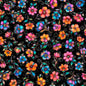 Fluttering Gardens Small Floral Black Cotton 44"/45" Fabric Per Yard