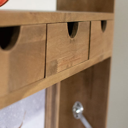 Rustic Oak Wood Fold Down Shelf