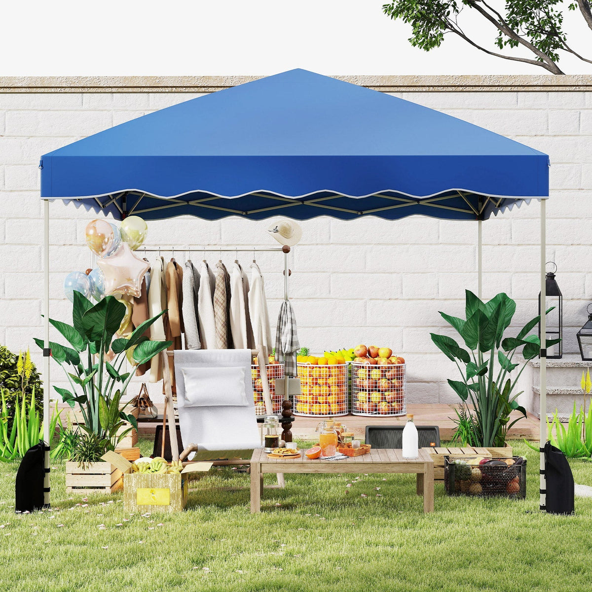 Foldable 10 X 10 Feet Pop up Canopy Tent with Wheeled Bag
