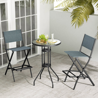 Folding Bar Stools Set of 2 Backrest Humanized Footrest