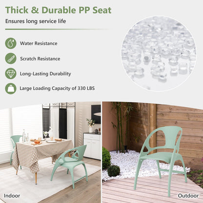 Folding Dining Chairs Set of 2 with Armrest and High Backrest