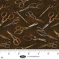 Forget Me Not Brown Cotton 44"/45" Fabric Per Yard