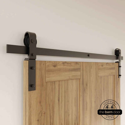 J-Strap Bifold Barn Door Hardware | Matte Black | 2 Door Kit
