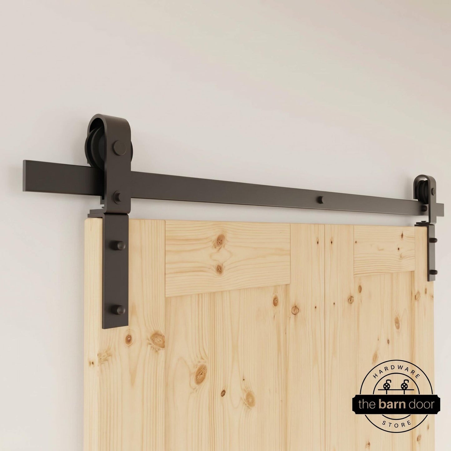 J-Strap Bifold Barn Door Hardware | Matte Black | 2 Door Kit