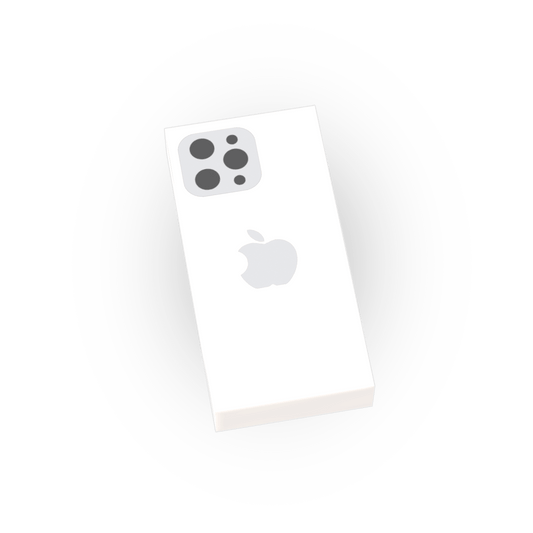 Fruit Phone - White Cell Phone - Custom Printed - Made Using a LEGO® tile