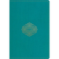 ESV Large Print Compact Bible, Red Letter (Trutone, Teal, Bouquet Design) - Imitation Leather