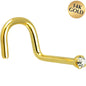 Solid 14K Yellow Gold 1.5mm Genuine Diamond Nose Ring