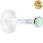 16G 5/16 Solid 14K White Gold 2mm Genuine Aventurine Quartz Bioplast Tragus Earring Stud