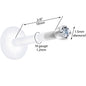 Solid 14K White Gold 1.5mm Genuine Diamond Bioplast Push in Monroe