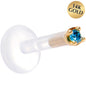 Solid 14K Yellow Gold 1.5mm Genuine Blue Diamond Bioplast Push in Monroe