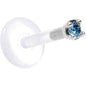 Solid 14K White Gold 1.5mm Genuine Blue Diamond Bioplast Push in Monroe