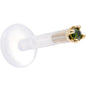 Solid 14K Yellow Gold 1.5mm Genuine Green Diamond Bioplast Push in Monroe