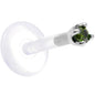 Solid 14K White Gold 1.5mm Genuine Green Diamond Bioplast Push in Monroe