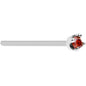 Solid 14K White Gold 1.5mm Genuine Red Diamond Nose Ring