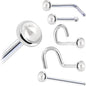 Solid 14K White Gold 2mm Cultured Pearl Nose Ring