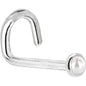 Solid 14K White Gold 2mm Cultured Pearl Nose Ring