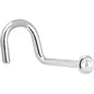 Solid 14K White Gold 2mm Cultured Pearl Nose Ring