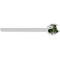 Solid 18K White Gold 1.5mm Genuine Green Diamond Nose Ring