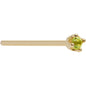 Solid 18K Yellow Gold 1.5mm Genuine Peridot Nose Ring