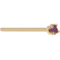 Solid 18K Yellow Gold 1.5mm Genuine Purple Diamond Nose Ring