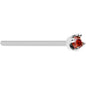 Solid 18K White Gold 1.5mm Genuine Red Diamond Nose Ring