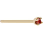 Solid 18K Yellow Gold 1.5mm Genuine Red Diamond Nose Ring