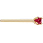 Solid 18K Yellow Gold 1.5mm Diamond Cut Genuine Ruby Nose Ring