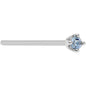 Solid 18K White Gold 1.5mm Genuine Topaz Nose Ring