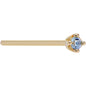 Solid 18K Yellow Gold 1.5mm Genuine Topaz Nose Ring