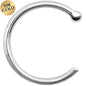 18G 3/8 Solid 18K White Gold Nose Hoop