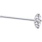 14k White Gold Clear 1.5mm CZ Marquise Nose Ring