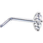 14k White Gold Clear 1.5mm CZ Marquise Nose Ring