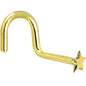 Solid 14K Yellow Gold Star Nose Ring
