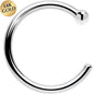 20G 1/4 14k Solid White Gold Nose Hoop