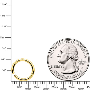 14G 3/8 Handcrafted Solid 14k Yellow Gold Seamless Circular Ring