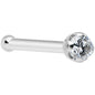 14k Solid White Gold Genuine 1.5mm Diamond Micro Nose Ring