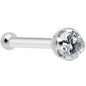 14k Solid White Gold Genuine 1.5mm Diamond Micro Nose Ring