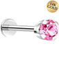 14k White Gold Flat Back Earring with 3mm Cubic Zirconia Handmade