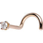 14k Rose Gold 2mm Moissanite Nose Ring
