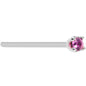 Solid 14K White Gold 1.5mm Genuine Pink Sapphire Nose Ring