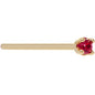 Solid 14K Yellow Gold 1.5mm Diamond Cut Genuine Ruby Nose Ring