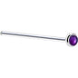 Solid 14K White Gold 2mm Genuine Amethyst Nose Ring