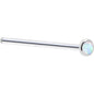 Solid 14K White Gold 2mm Synthetic Opal Nose Ring