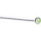 Solid 14K White Gold 2mm Genuine Peridot Nose Ring
