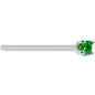 Solid 14K White Gold 1.5mm Genuine Emerald Nose Ring