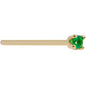 Solid 14K Yellow Gold 1.5mm Genuine Emerald Nose Ring