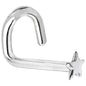 Solid 14K White Gold Star Nose Ring