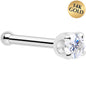 14k White Gold 2mm Moissanite Nose Ring