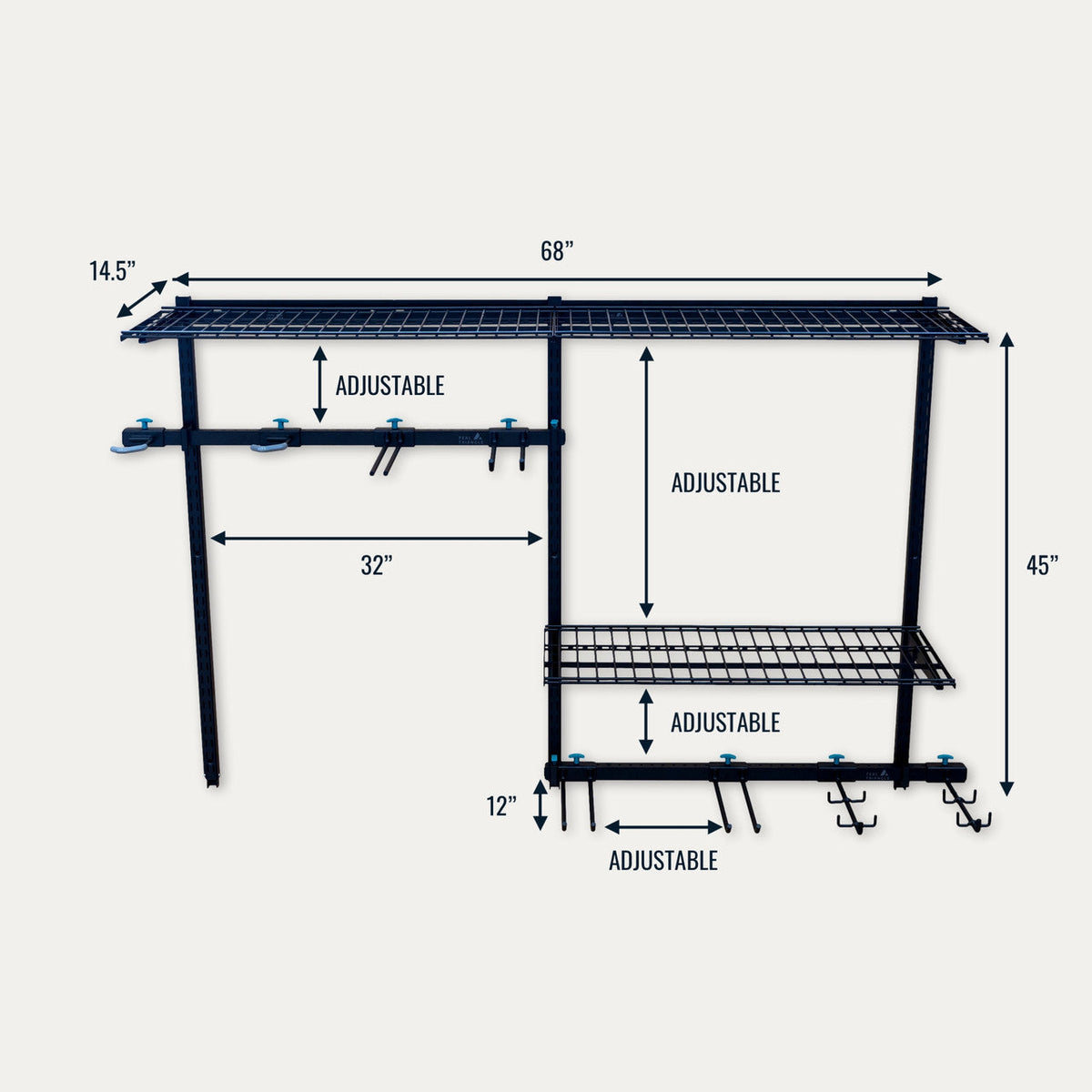 G-Adventure Pro | Adjustable Wall Storage System | Holds 500 lbs